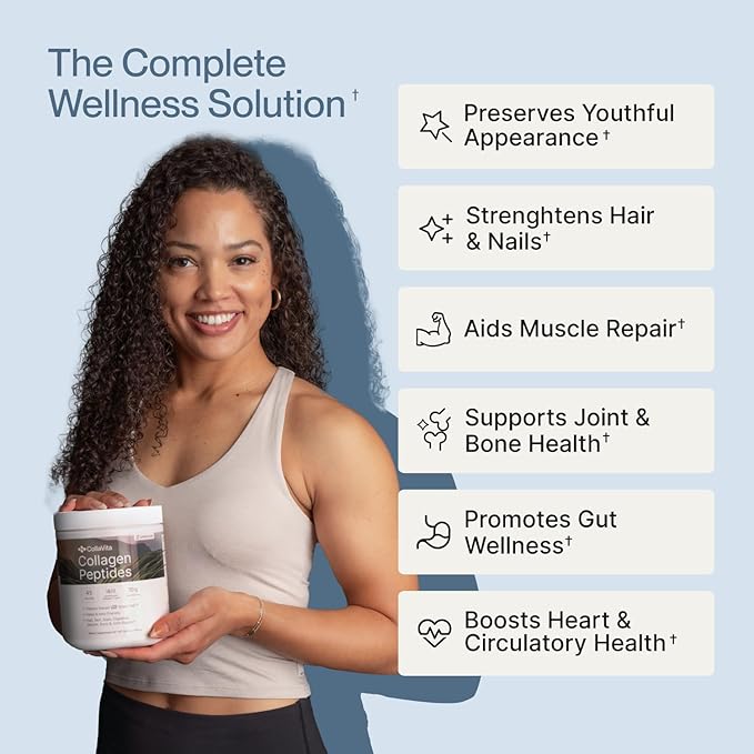 Collagen Peptides Powder Grass-Fed Pasture-Raised Hydrolyzed Collagen Powder, Type I & III Hair, Nails, Skin and Joints, Non-GMO, Paleo & Keto, Unflavored, 16 Fl oz. 2 Pack, 45 Servings
