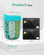 PULIV Large Pill Bottle Organizer, Supplement Organizer for Holding 6 Various Vitamins, Pill Box Case with Anti-Mixing & Wide Opening Design, Easy to Retrieve Meds and 20 Pcs Stick-on Labels, Blue