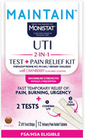 Monistat Maintain UTI 2-in-1 Test & Pain Relief Kit, 2 Test Strips & 12 Urinary Pain Relief Tablets, 2 Minute Results and Maximum Strength Pain, Burning and Urgency Relief
