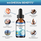 Magnesium Citrate Liquid Magnesium Drops Supplement 500mg-Support Stress Relief, Bone, Muscle, Mood, Sleep-2 Fl Oz, Vegan, Pineapple Flavor