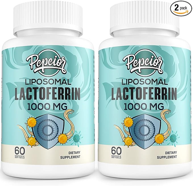 Liposomal Bovine Lactoferrin 1000 mg - for Iron Absorption & Immune Function Lactoferrin Supplements for Adults, 60 Softgels (2 Bottle)