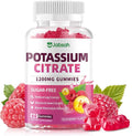 Potassium Citrate Gummies 1200mg, Sugar-Free Potassium Supplement for Adults Women & Men, Supports Leg Cramps & Muscle & Heart Health, Vegan, Gluten Free - Raspberry Flavor (60 Count)