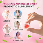 Women's Probiotic Gummies pH Balance & Gut Flora, Natural Raspberry Flavor, Vegan & Non-GMO, 90 Gummies