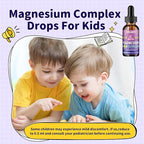 Kids Magnesium Liquid Drops-Magnesium Glycinate Liquid for Kids Supplement-w/L-theanine, Omega-3, Vitamin B6, D3 - for Sleep, Relaxation, Brain, Bones - Mango Flavor, 2 Fl Oz