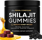 Primal Compound Shilajit Gummies for Men,with Manuka Honey, Organic Monk Fruit & Fulvic Acid, Shilajit Gummies Energy Supplements, 30 Gummies
