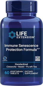 Life Extension Immune Senescence Formula Standardized Cistanche Reishi PU-ERH Tea, 60 Vegetarian Tablets