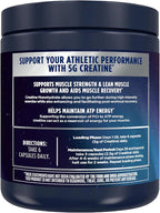 Vega Creatine Monohydrate Capsules, 5g Micronized Creatine Powder per Serving, for Lean Muscle, Support Cognitive Function, Pure, Unflavored, Sugar Free, 180 Pills (30 Servings)