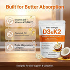 ELVERA Vitamin D3 K2 Magnesium Complex, Extra Strength D3 & K2 with Triple Magnesium Softgels, D3 K2 Vitamin 10000 IU Softgels(1)