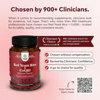 Red Yeast Rice with CoQ10 Supplement - Advanced Healthy Heart & Healthy Cholesterol Levels Formula for Men & Women - Red Yeast Rice Capsules with 1200mg per Serving and CoQ10-240 Count