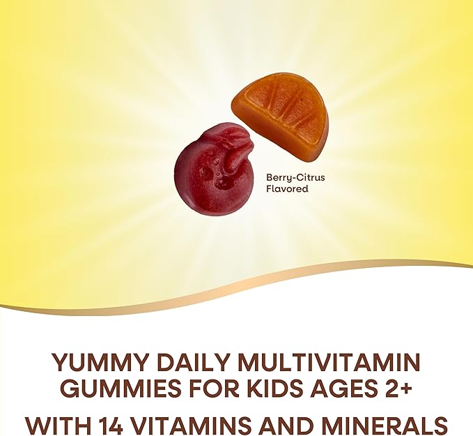 Nature’s Way Alive! Kids Zero Sugar Gummy Multivitamins, for Kids Ages 2+, Supports Bone, Eye & Immune Health*, No Sugar Alcohols, Plant-Based Sweeteners, Berry-Citrus Flavored, 60 Gummies
