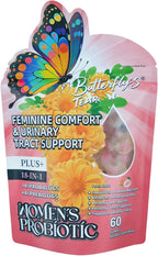 BUTTERFLY'S TEAR Women's Probiotic Gummies | 18-in-1 Feminine Comfort & Urinary Tract Support | 14 Probiotics + 4 Prebiotics | Peach Flavor | Intimate Moisture, pH Balance, Healthy Flora, 180 Chew