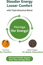 Inner Brightness Moringa Capsules 1000mg Per Serving – 10:1 Moringa Leaf Extract Green Superfood for Energy & Immune Support – Vegan, Non-GMO, 60 Count, Made in USA
