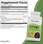 NaturalSlim Digestive Enzymes for Women & Men - Helpzymes Essential Enzymes for Digestion, Gut Health, Gas Bloating with Bromelain, Ox Bile, Pancreatin. & Betaine HCL - 100 Capsules 2pk