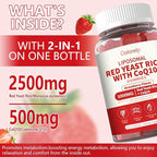 30 Day Supply Liposomal Red Yeast Rice with Coq 10 3000mg Gummies,Organic Red Yeast Rice Cholesterol Lowering Supplements, Enhanced with Coq 10 for Heart Support,Liposomal Enhance 98% Absorption