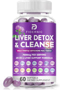 Liver Cleanse Detox & Repair - Herbal Liver Support Milk Thistle Supplement, 7500mg Strength Liver Health Support with Silymarin Artichoke Extract Dandelion Beet TUDCA Choline NAC, 60 Softgels