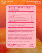 BeMe Liquid Collagen for Women - 2500mg Verisol Collagen Liquid with Biotin, CoQ10 & Vitamin C - Clinically Proven Collagen Peptides for Hair, Skin & Nails - 15 Peach Sachets