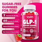 GLP-1 Supplement for Women & Men, GLP-1 Probiotic Gummies - Activates GLP-1 & AMPK, with Akkermansia Probiotic & Natural Berberine for Energy - Strawberry Flavor, Sugar-Free, 60 Count