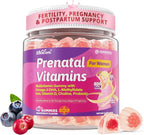 Prenatal Vitamin for Womem, 37-In-1 Multivitamin Gummies w/Omega-3 DHA, Methylfolate, Choline, Iron, Vitamin B12 B6 D3 C, Postnatal Vitamins Support Mom & Baby | Before, During & After Pregnancy, 60Ct