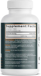 Bronson Biotin 5,000 MCG Supports Healthy Hair, Skin & Nails & Energy Production - High Potency Beauty Support - Non-GMO, 360 Vegetarian Tablets