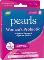 Nature's Way Women's Probiotic Pearls, Supports Vaginal and Digestive Health*, 1 Billion Live Cultures, Protects Against Occasional Bloating & Constipation*, Easy-to-Swallow Softgels, 30 Count