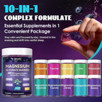 Magnesium Glycinate Gummies 400mg - Magnesium Complex Gummy with Malate, Taurate & Citrate - Supports Sleep, Relaxation, Brain & Muscle - 60 Count Blueberry Flavor (Sugar Free & Vegan)