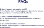 Blue Stork Fertility Supplement Gummies for Men - Male Prenatal Vitamins, Conception Support for Him - Reproductive Health, Hormonal Balance & Motility - 90 Count