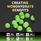 Nutravita NSF Certified Creatine Gummy - Creatine Monohydrate Gummies for Men & Women-5g of Creatine Monohydrate per Serving - Sugar Free,Vegan, Apple Flavor, 120 Count