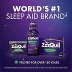 ZzzQuil Liquid Sleep Aid, Diphenhydramine 50mg HCI, Free & Clear, Free of Alcohol and Artificial Dyes, Nighttime Sleep Aid Liquid, Non-Habit Forming, Strawberry Flavored, 2 Pack, 24 FL OZ