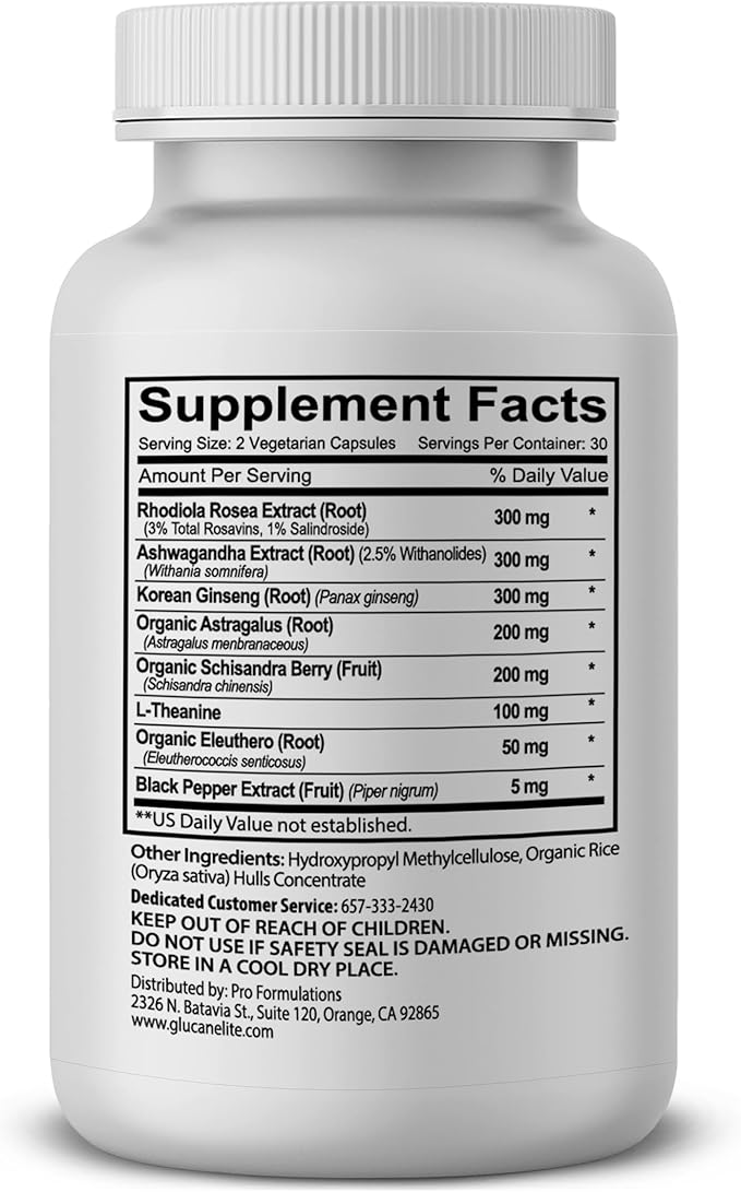Pro Formulations MD Adaptogen Elite - Synergistic Blend - 60 vcaps - Balances Cortisol & Natural Energy - Enhanced with Rhodiola, Ashwagandha, Astragalus, Schisandra, Eleuthero, L-Theanine