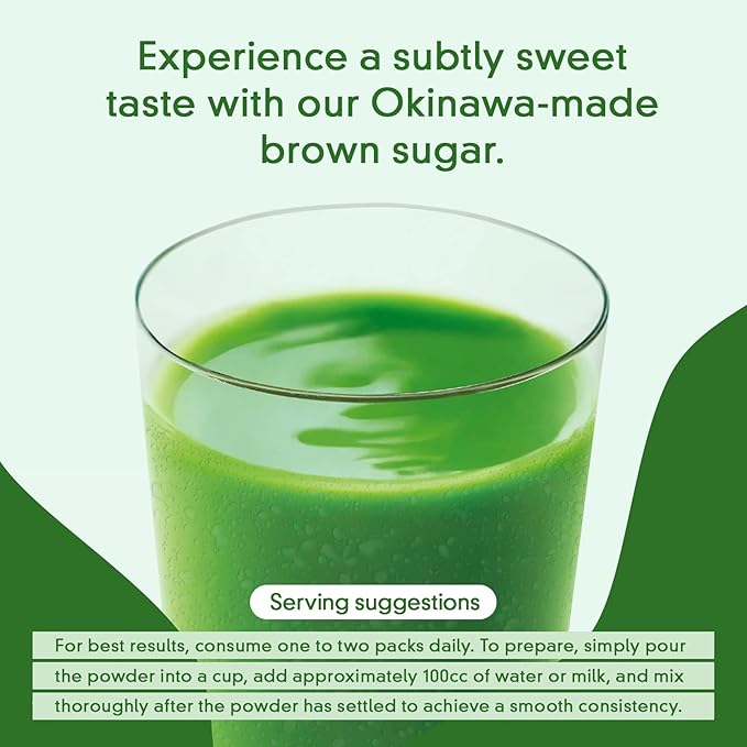 Kin no Aojiru Veggie Blend - 25 Types of Pure Japanese Vegetable Powder Including Young Barley Grass - 3.5g (0.12 oz) Individual Packets, 30 Count - Gluten Free