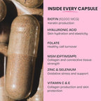 GOBIOTIX Hair Skin and Nails Vitamin Supplement - 10000mcg Biotin Pills with Hyaluronic Acid, Folate, Iron, Magnesium, and Zinc - Collagen Production, Hair Growth - 60 Servings