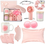 11 Pcs Mother's Day Menopause Gift for Women Care Baskets Box Pink Menopause Support Gifts Calming Anxiety Stress Relief Set for Birthday