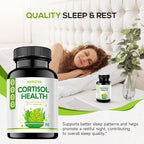 Cortisol Manager Supplement for Women and Men Adrenal Support with Ashwagandha, Rhodiola Rosea, Holy Basil, Mood & Sleep Support - Non-GMO, Vegan Capsules (60 Count)