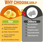 Sugar Free Turmeric Curcumin Filled Gummies 550mg for Adults, Ginger & Black Pepper | 95% Curcuminoids w/Prebiotic Probiotic & Postbiotic Blend, Support, Immune & Digestive Health, Vegan, 2Pack
