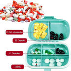 1Pack Travel Pill Organizer, 8 Compartments Portable Pill Case, Small Pill Box for Pocket Purse Portable Medicine Vitamin Container Blue