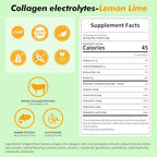 Electrolyte Collagen Powder Packets, 10g Collagen Protein Drink Mix for Hydration Recovery, Zero Sugar 2-in-1 Post Workout Rehydration, Joint Skin Muscle Support, 5 Vitamins, Lemon Lime