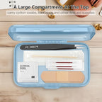 FYY Weekly Pill Organizer with Labels,8 Compartments Travel Daily Pill Case Airtight Moistureproof Large Pill Box to Hold Vitamins, Fish Oil, Supplements,Cotton Swab and Bandages-Blue