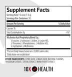 10X Health Amino Acids - 30 Servings of EAA & BCAA Powder, Pre Workout BCAA with Essential Amino Acids Supplement - BCAAs & EAAs for Longevity, Muscle Support, Strength, Energy - Fruit Punch