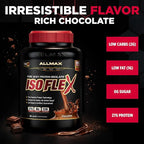 ALLMAX ISOFLEX Pure Whey Isolate Protein Powder - Gluten Free, Low Lactose, Sugar-Free - High-Protein, Clean, Keto-Friendly for Pre Post Workout Supplement for Women and Men | Chocolate, 5lb