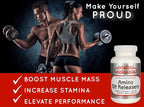 Anabol Naturals Amino GHReleasers Pre-Workout Amino Acid Supplement – MetaboEnhancer with L-Glutamine and L-Arginine for Lean Muscle, 500 Capsules
