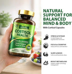 Cortisol Supplements for Women/Men, Advanced Stress & Cortisol Support with Ashwagandha & Rhodiola Rosea, Promotes Relaxation, Mood, Focus, and Restful Sleep for Men and Women, 120 Capsules