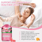 Magnesium Glycinate Gummies 1000mg, High Absorption Sugar Free Magnesium Potassium Supplement for Relaxation, Stress Relief, and Sleep Support for Adults & Kids - 180 Peach Gummies