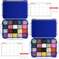 20 Compartment UV Protected Large Cobalt Blue Pill Case with Airtight Seal, Spill Proof, Silicone Gasket Waterproof Med Box with Medication Map, Medical Alert Card (Blue 2 Pack)