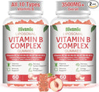 2 Pack 33-in-1 Liposomal Vitamin B Complex Gummies -B1, B2, B3, B4, B5, B6, B7, B8, B9,B12 | Vitamin C, D3,K2|Calcium,Magnesiun,Zinc etc.for Energy, Brain,Immune,Skin Support &Heart Support