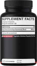 DEDICAD 1000mg Black Cohosh for Menopause Hot Flashes - 240 Capsules for 4-Month Supply - Support for Body Management, Women's Health & Immune System