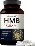 NatureBell HMB 3,000mg - 300 Capsules - Triple-Strength Supplement for Lean Muscle Mass Support - Aids Against Muscle Breakdown in Men & Women* - Non-GMO & Gluten-Free