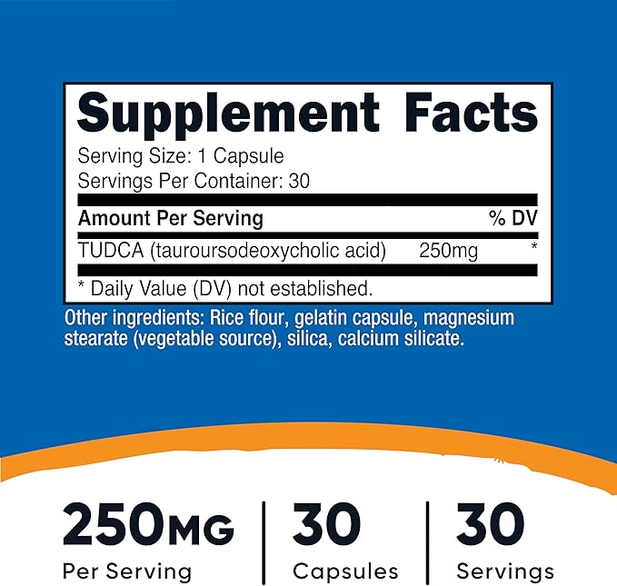 Nutricost Tudca 250mg, 30 Capsules (3 Bottles)