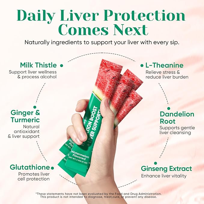 Venture Pal Hydration Packets + Liver Support- Liquid Daily IV Electrolyte Powder Packets with 7 Electrolytes & 5 Vitamins, Milk Thistle + L-Theanine | Sugar-Free | Keto Friendly | Vegan, 16 Sticks
