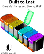 Extra Large Pill Organizer 2 Times a Day – XL Pill Box 7 Day with Big AM/PM Compartments – Fits Large Vitamins, Supplements & Gummies, for 7 or 14-Day Use, Color-Coded, Senior-Friendly, No Spills