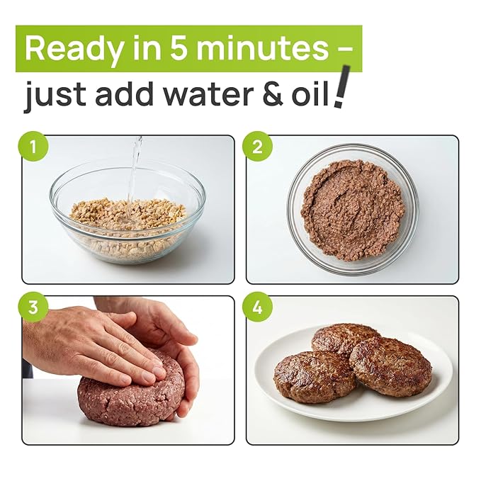 Creative Pea Plant-Based Beef Style Meat Mix | High Protein Shelf-Stable Vegan Protein | Pea Protein | Just Add Water & Oil | For Burgers, Tacos, Meatballs & Crumbles | Gluten-Free | 227g